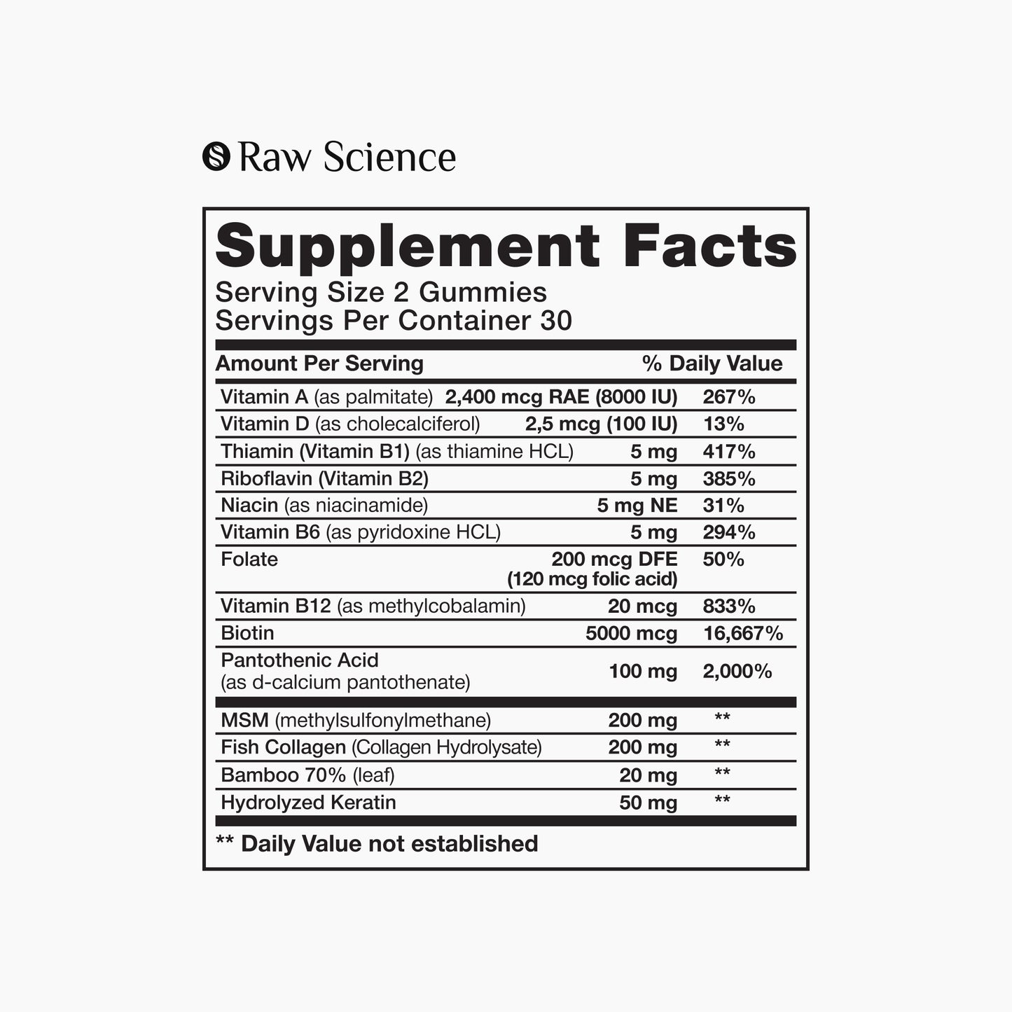 Biotin Collagen Keratin Gummies