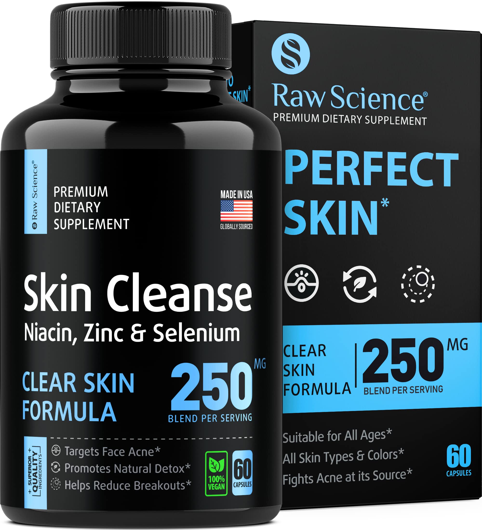 Clear Skin Supplement - Hormonal Acne Vitamins - 60 Capsules – Raw Science