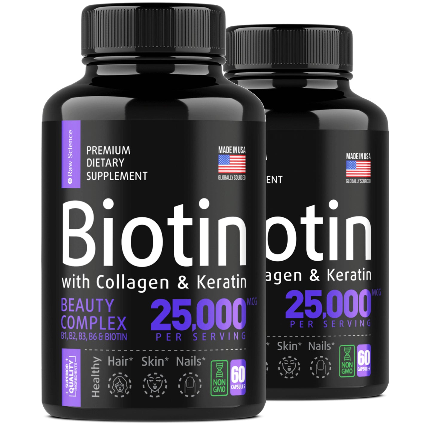 Biotin with Collagen and Keratin Supplement