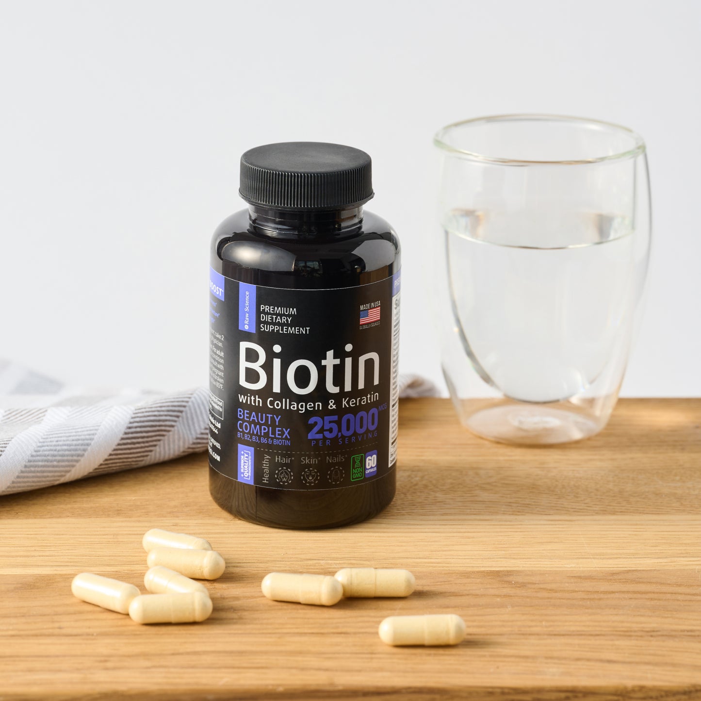 Biotin with Collagen and Keratin Supplement