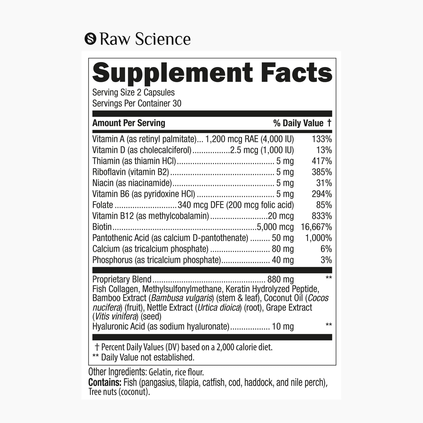 Biotin with Collagen and Keratin Supplement