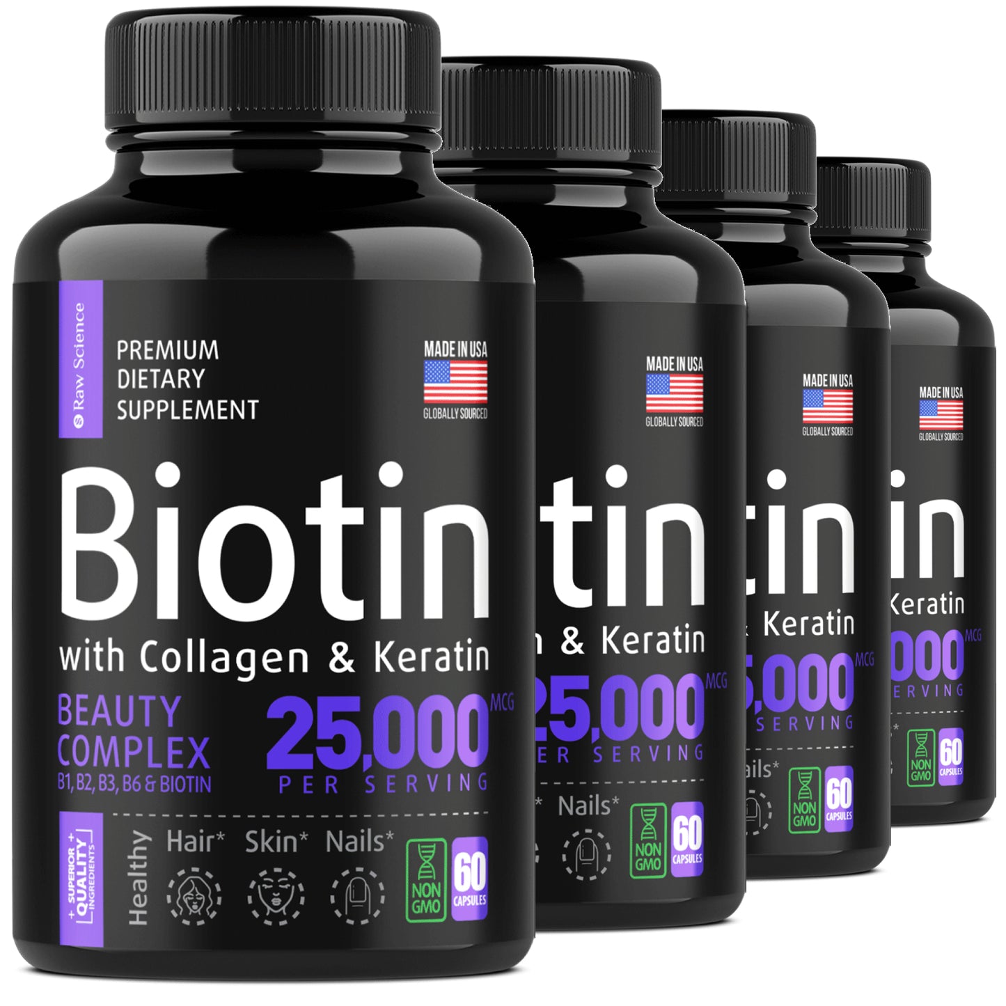 Biotin with Collagen and Keratin Supplement