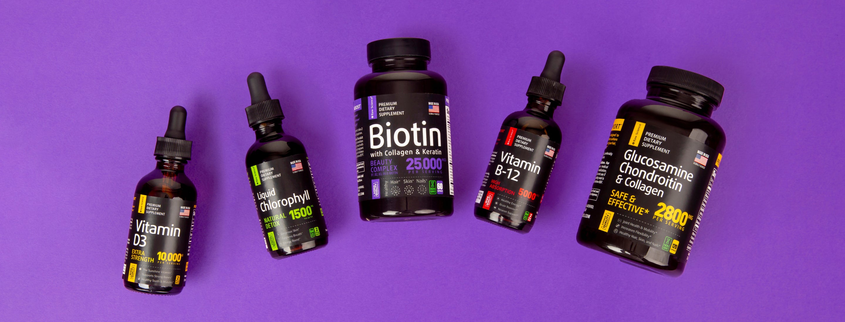 Liquid Vitamins Health Supplements Skin & Hair Care Raw Science