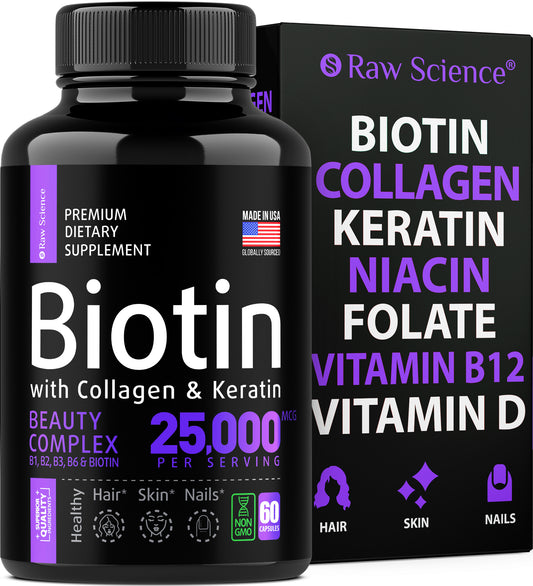 Biotin with Collagen and Keratin Supplement