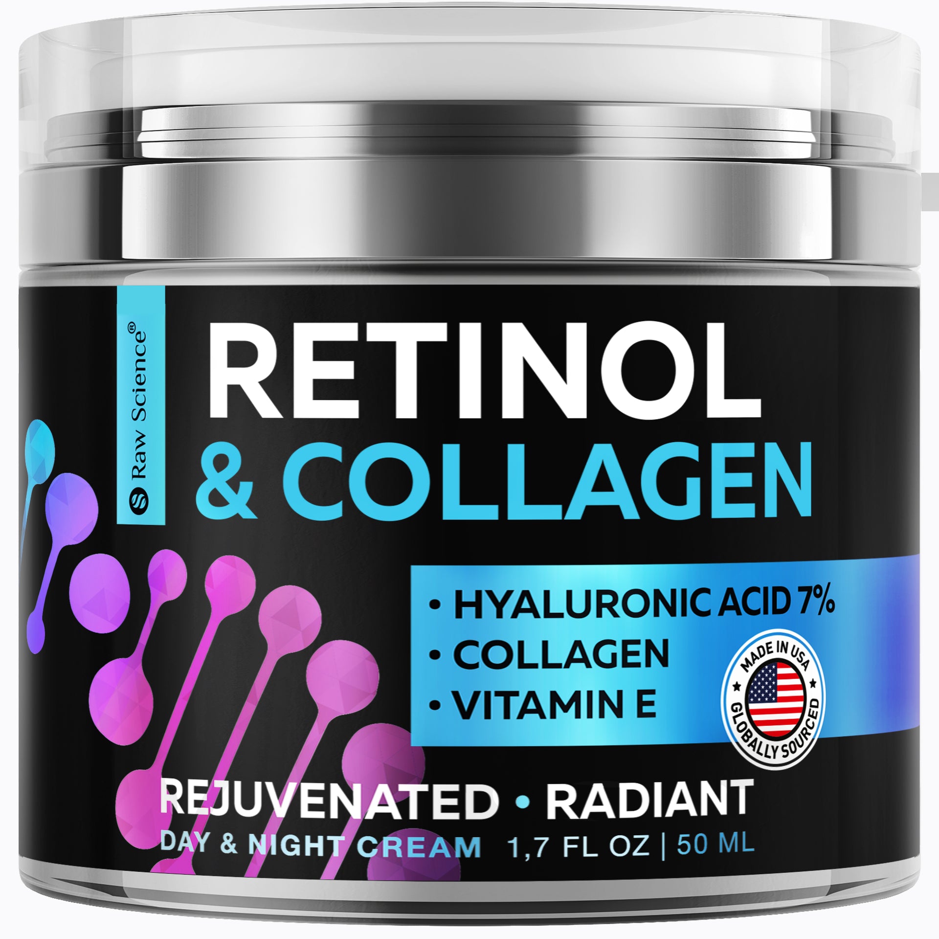Retinol Cream for Face   Collagen and Retinol Moisturizer with Hyaluronic Acid